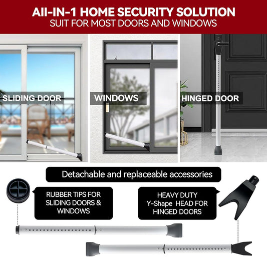 🔒 2-in-1 Door & Sliding Door Security Bar – Powerful Protection for Home & Travel