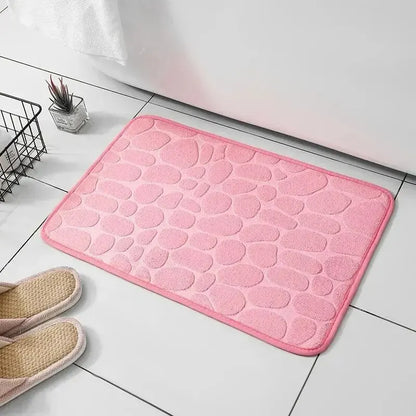 Transform Your Space with the Luxurious Anti-Slip Pebble Floor Mat - Perfect for Bathroom & Living Room Comfort