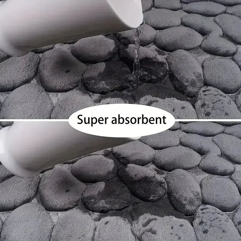 Transform Your Space with the Luxurious Anti-Slip Pebble Floor Mat - Perfect for Bathroom & Living Room Comfort