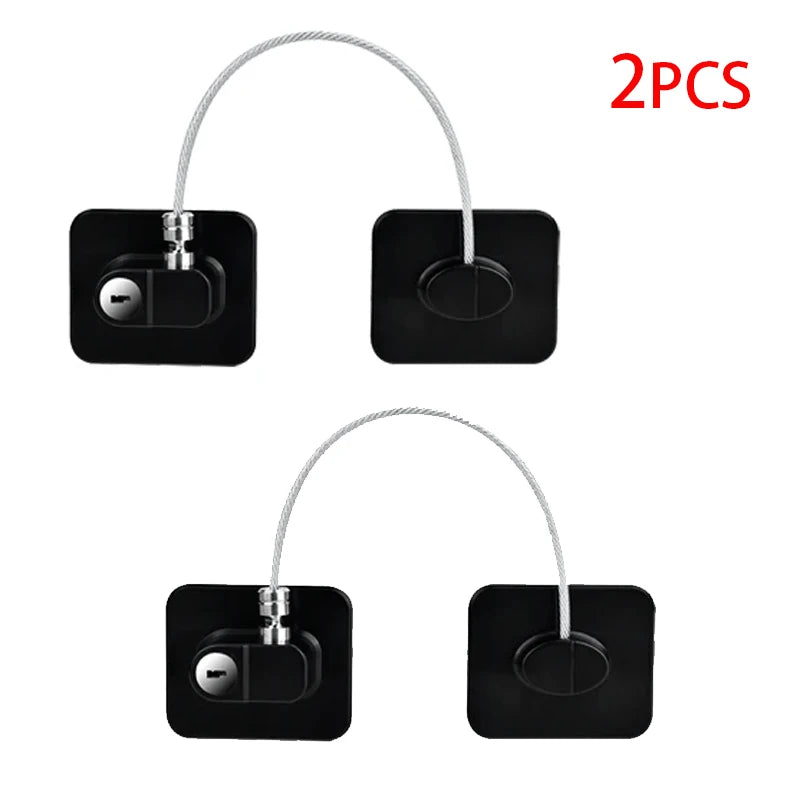Childproof Safety Cable Lock for Windows, Cabinets & Refrigerators – Anti-Opening Baby Safety Lock with Strong Adhesive, Easy Install