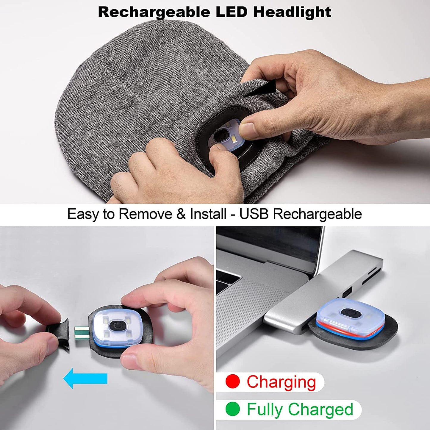 Stay Warm and Illuminate Your Adventures with the Rechargeable LED Beanie Hat for Men & Women