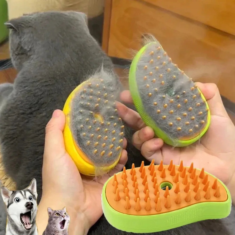 Revolutionary 3-in-1 Electric Steam Brush: The Ultimate Grooming and Massage Tool for Cats and Dogs