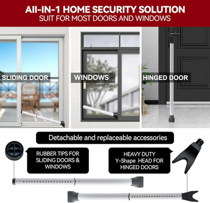 🔒 2-in-1 Door & Sliding Door Security Bar – Powerful Protection for Home & Travel