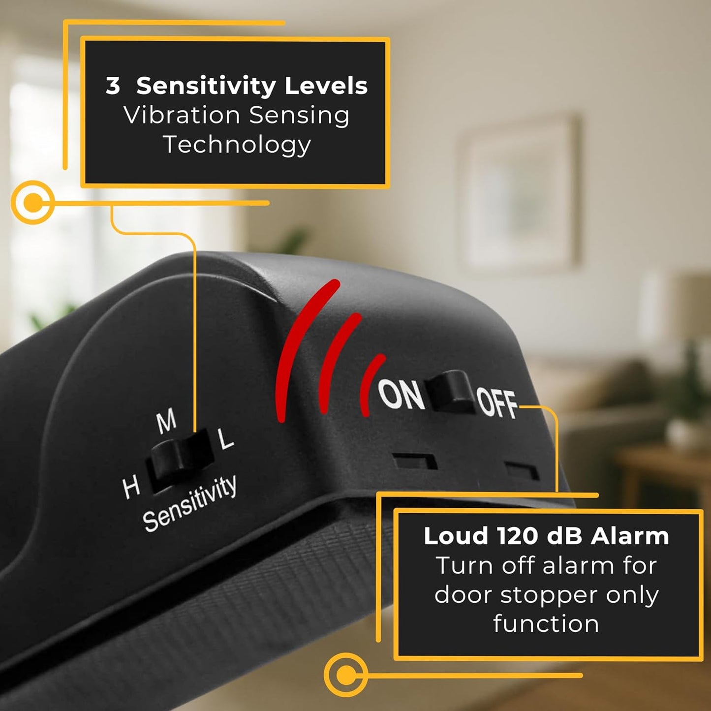 Ultimate Portable Door Stop Alarm with 120 dB Siren for Unmatched Security at Home, Travel, and Dorms