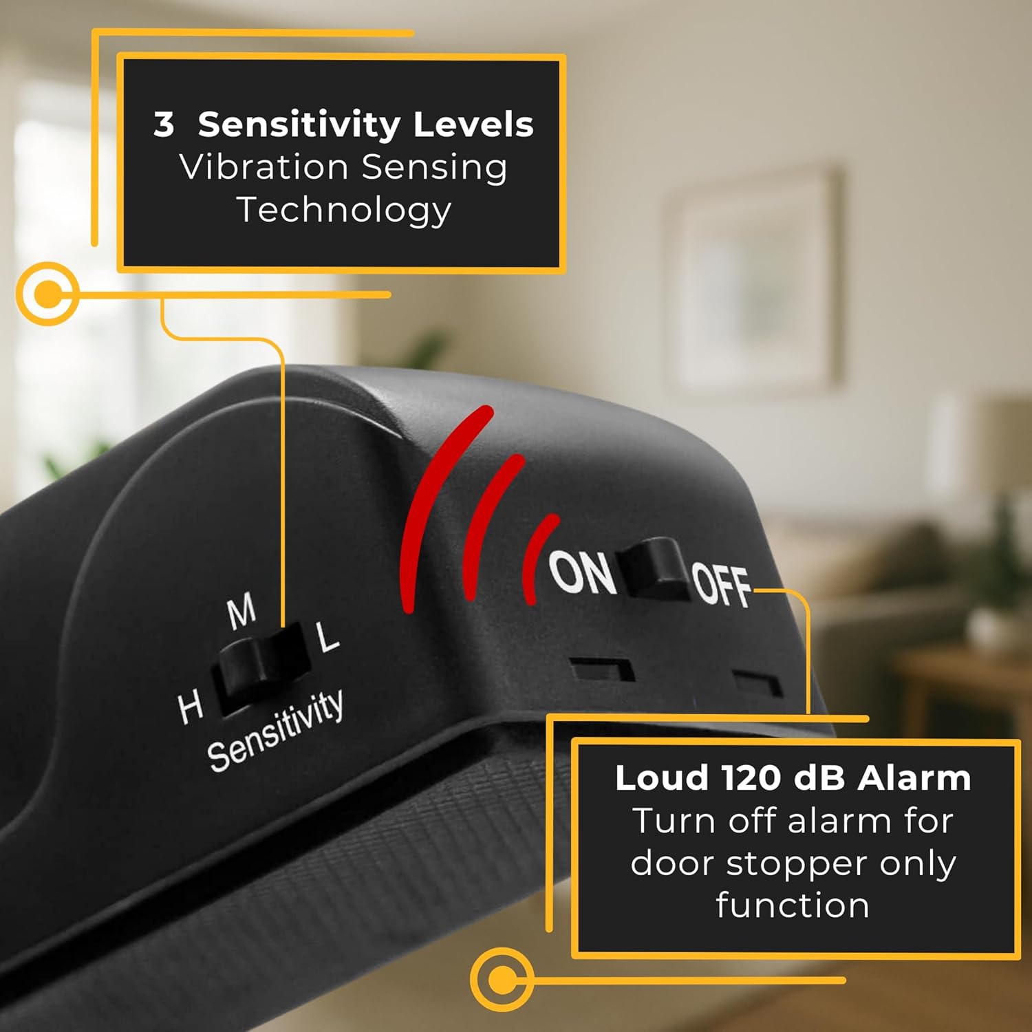 Ultimate Portable Door Stop Alarm with 120 dB Siren for Unmatched Security at Home, Travel, and Dorms