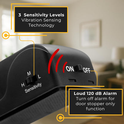 Ultimate Portable Door Stop Alarm with 120 dB Siren for Unmatched Security at Home, Travel, and Dorms