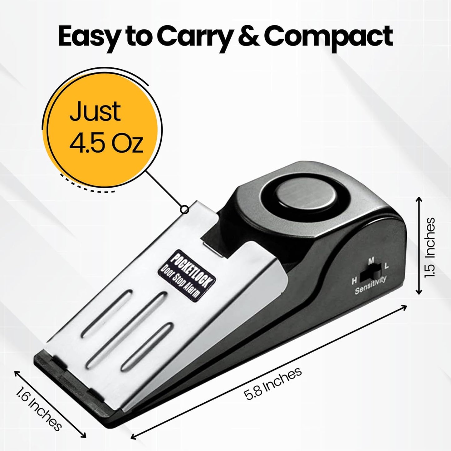 Ultimate Portable Door Stop Alarm with 120 dB Siren for Unmatched Security at Home, Travel, and Dorms