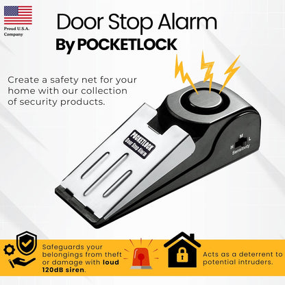 Ultimate Portable Door Stop Alarm with 120 dB Siren for Unmatched Security at Home, Travel, and Dorms