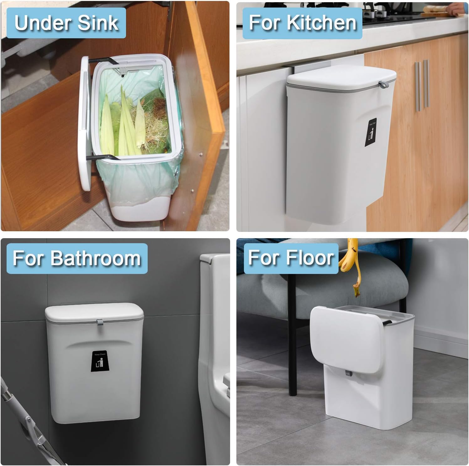 Effortless Composting: 2.4 Gallon Indoor Compost Bin with Secure Lid for a Clean and Fresh Home