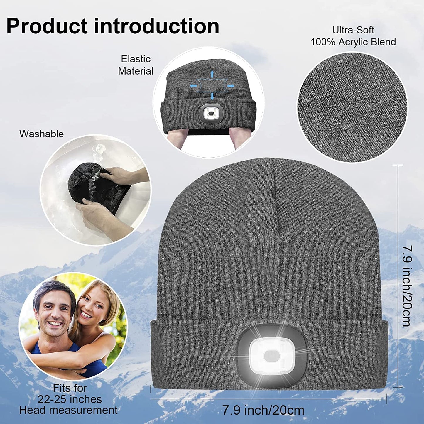 Stay Warm and Illuminate Your Adventures with the Rechargeable LED Beanie Hat for Men & Women