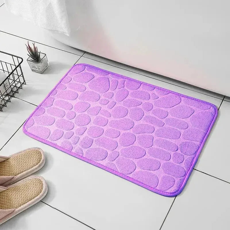 Transform Your Space with the Luxurious Anti-Slip Pebble Floor Mat - Perfect for Bathroom & Living Room Comfort