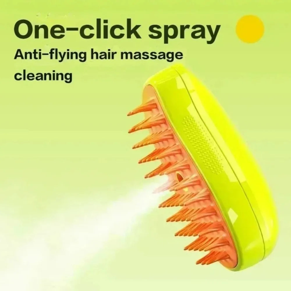 Revolutionary 3-in-1 Electric Steam Brush: The Ultimate Grooming and Massage Tool for Cats and Dogs