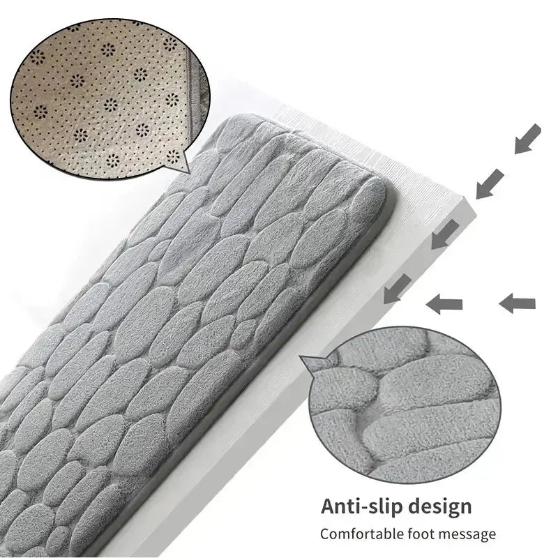 Transform Your Space with the Luxurious Anti-Slip Pebble Floor Mat - Perfect for Bathroom & Living Room Comfort