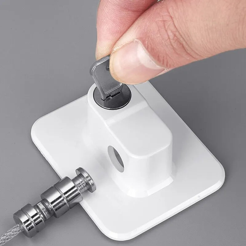 Childproof Safety Cable Lock for Windows, Cabinets & Refrigerators – Anti-Opening Baby Safety Lock with Strong Adhesive, Easy Install