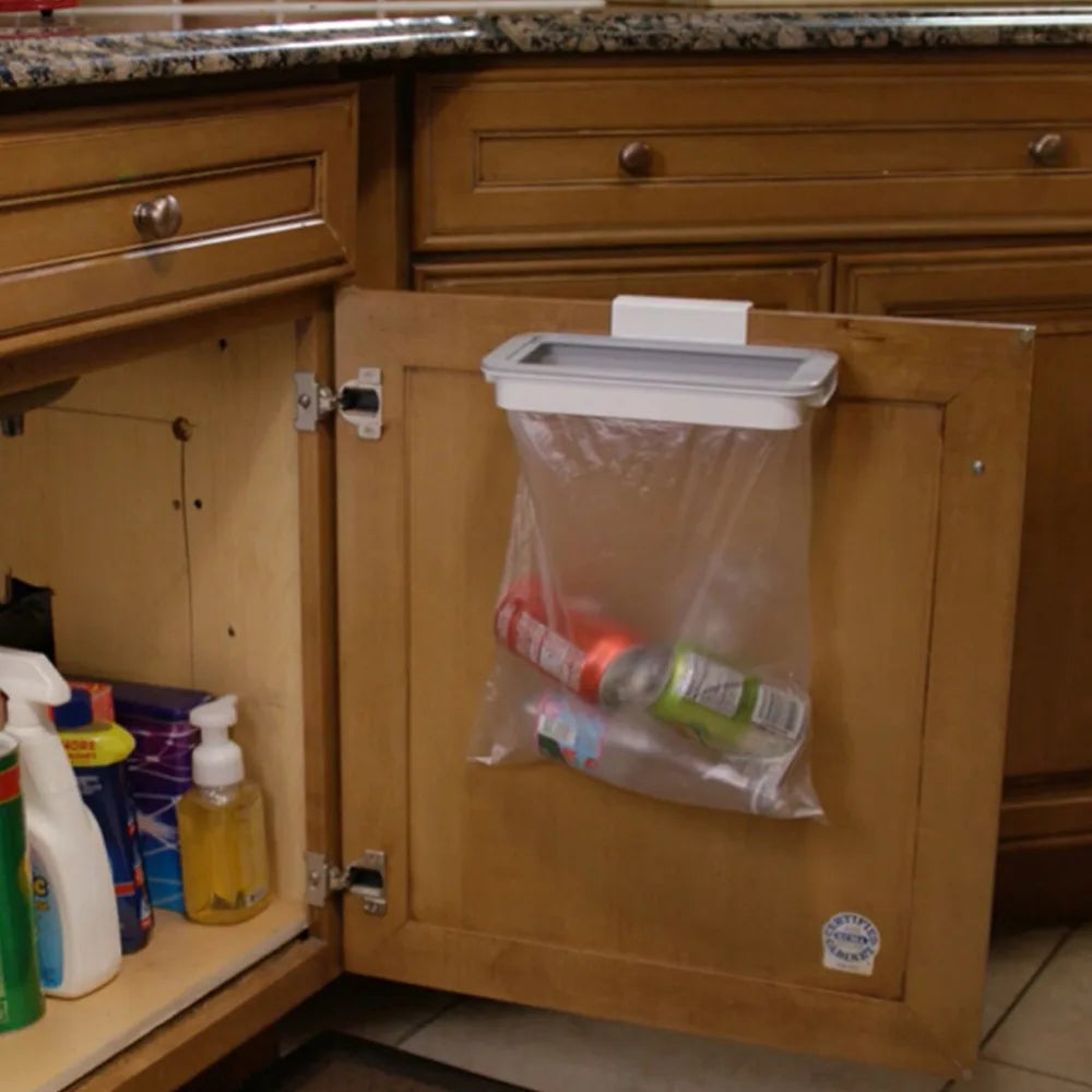 Effortless Kitchen Organization: Versatile Garbage Hanging Bag & Trash Storage Rack for Easy Access