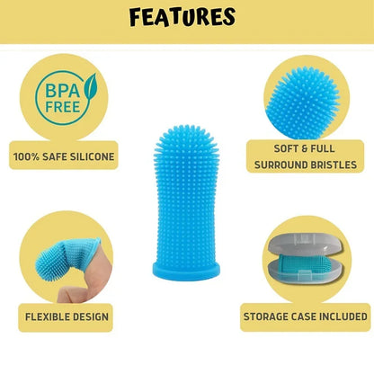 Gentle Silicone Finger Toothbrush for Dogs & Cats