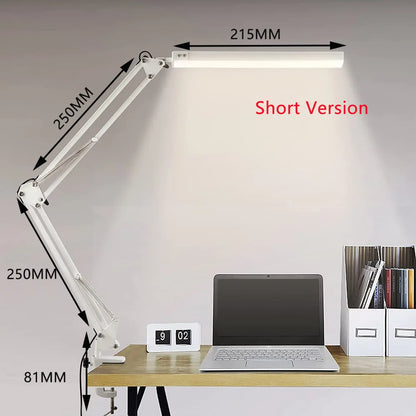 Illuminate Your Workspace with the 10W Dimmable LED Desk Lamp - 10 Brightness Levels, 3 Modes, and USB Charging!