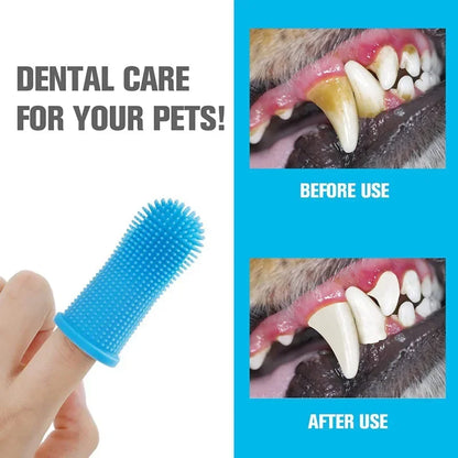 Gentle Silicone Finger Toothbrush for Dogs & Cats