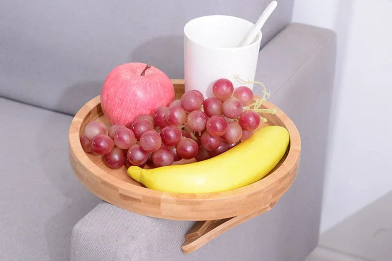 Foldable Sofa Armrest Clip-On Tray Table – Universal Couch Armrest Holder for Drinks, Snacks, Remote & Phone