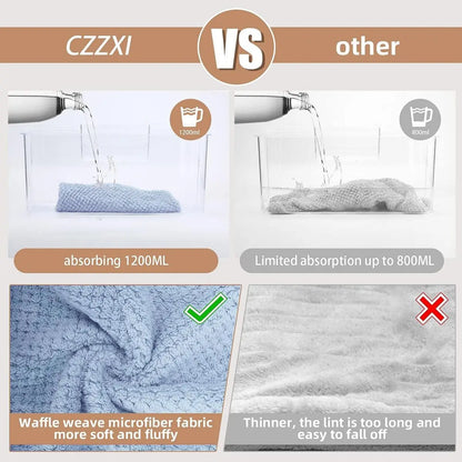 Experience Ultimate Comfort with Our Absorbent Solid Color Textured Hair Towel Wrap for Women - 9.8" x 25.5"