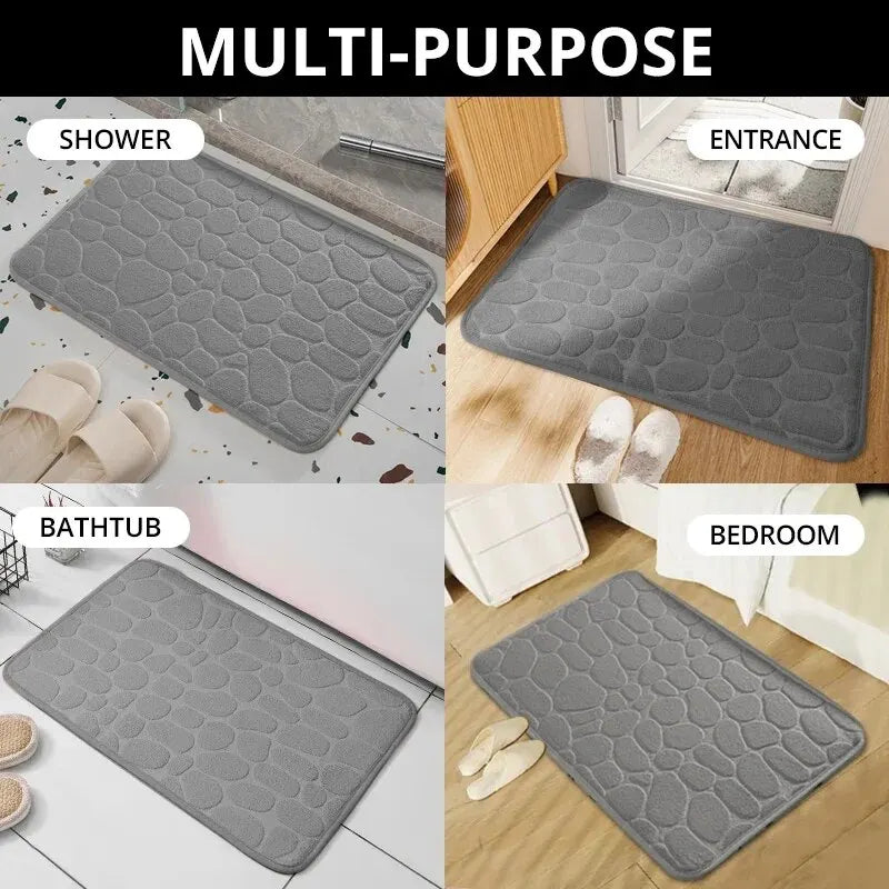 Transform Your Space with the Luxurious Anti-Slip Pebble Floor Mat - Perfect for Bathroom & Living Room Comfort