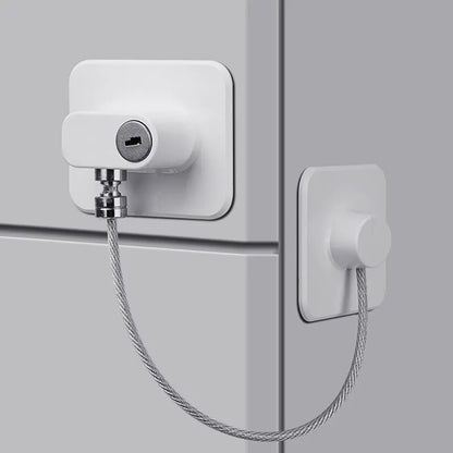 Childproof Safety Cable Lock for Windows, Cabinets & Refrigerators – Anti-Opening Baby Safety Lock with Strong Adhesive, Easy Install