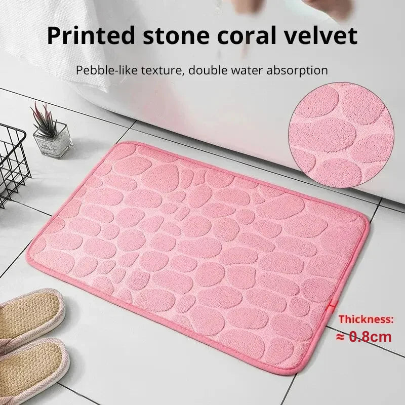 Transform Your Space with the Luxurious Anti-Slip Pebble Floor Mat - Perfect for Bathroom & Living Room Comfort