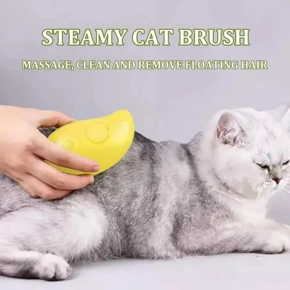 Revolutionary 3-in-1 Electric Steam Brush: The Ultimate Grooming and Massage Tool for Cats and Dogs